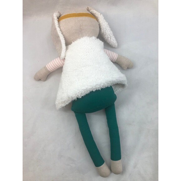 Pillowfort Bunny Rabbit Plush 18" Stuffed Animal Vest Pink Stripe Floppy Ears - Picture 3 of 3